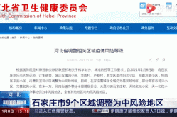 石家庄又有9地升为中风险，石家庄新增9个中风险地区