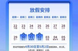 放假安排五一（五一节假日放假调休安排表）