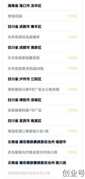 全国中高风险区域最新名单（全国中高风险地区列表）