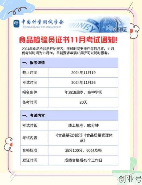 食品检验员证书怎么考,食品检测员证书含金量