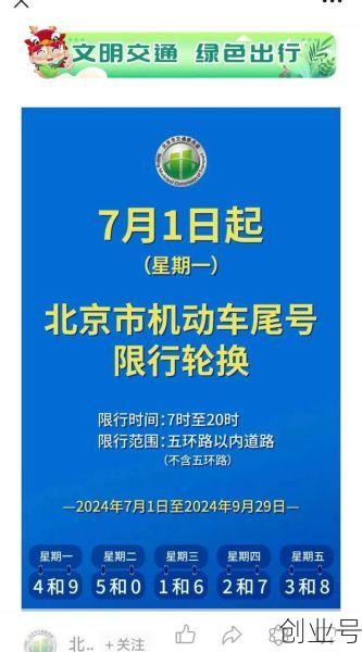 北京限行尾号2024年,2025北京限号时间表