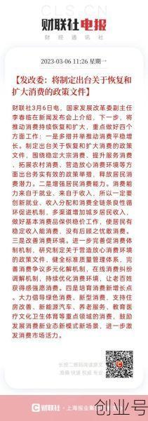 恢复和扩大消费措施公布,国家发改委扩大消费措施