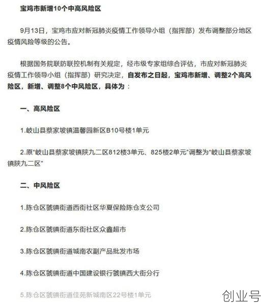 陕西商洛调整中高风险区,陕西省中高风险地区
