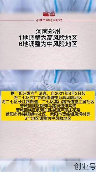 郑州4地调整为中风险地区，郑州市中高风险地区